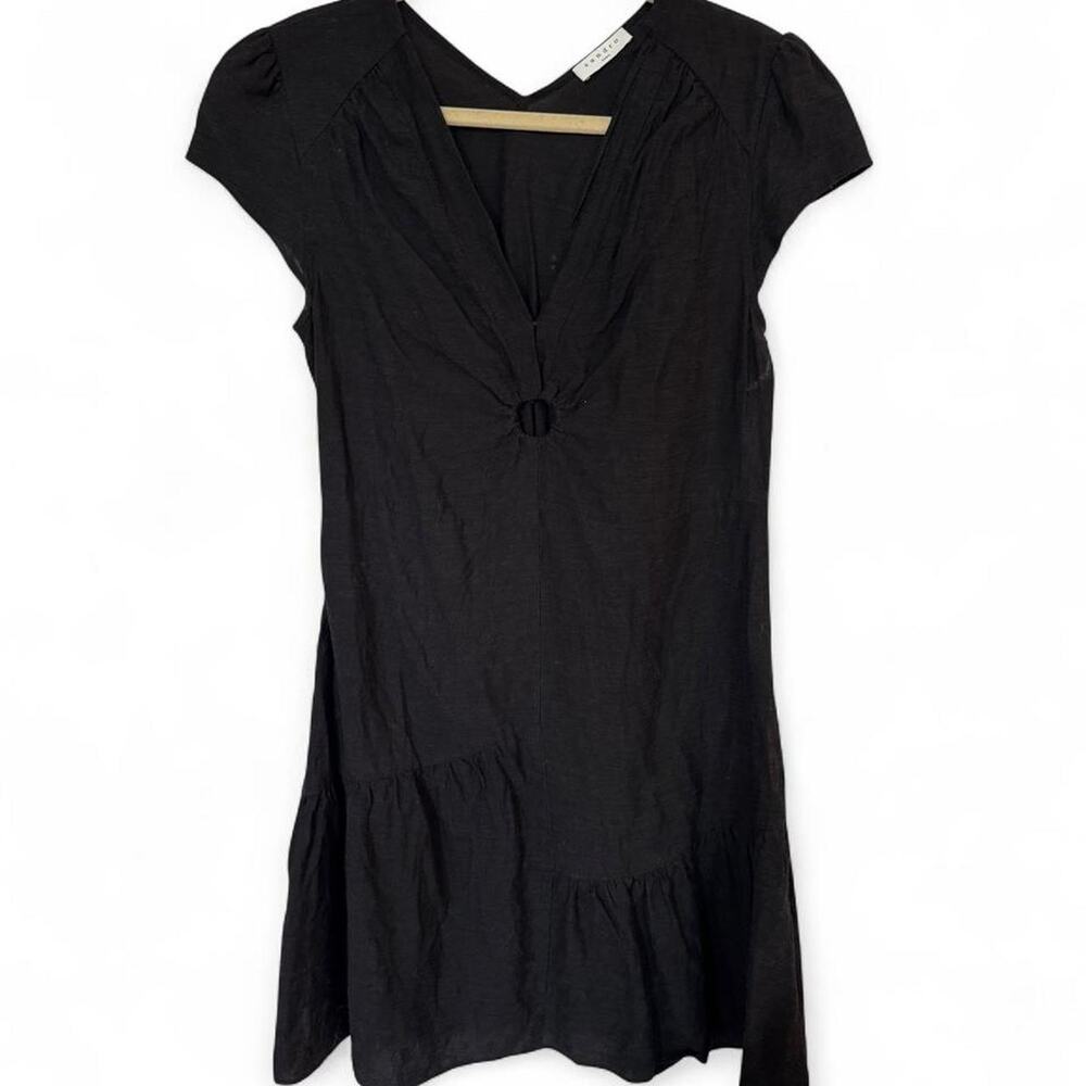 Sandro Black Linen Mini Dress